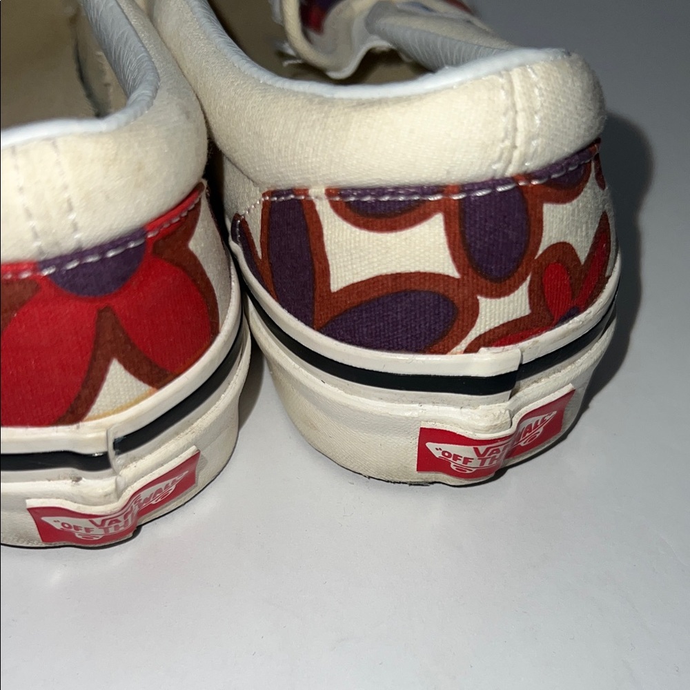Vans Cream Floral Sneakers Women's size 6 - Picture 6 of 12